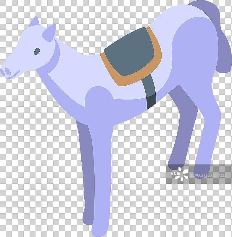 骑马穿着鞍的等距图标图片素材