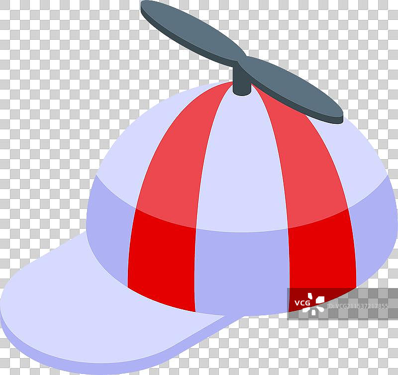 有趣的条纹帽子，带有旋转的塑料螺旋桨图片素材