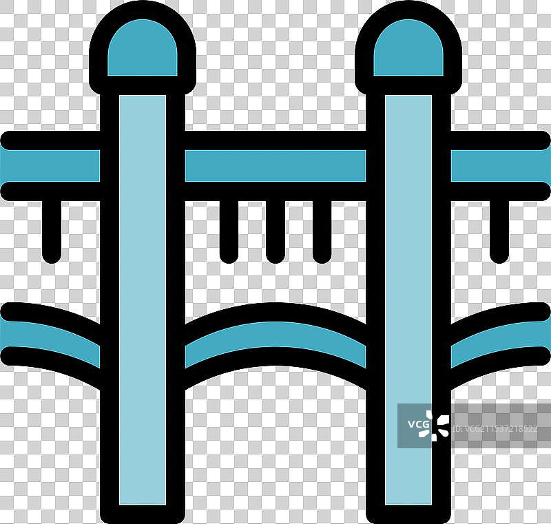 横跨宁静河流的人行天桥图片素材