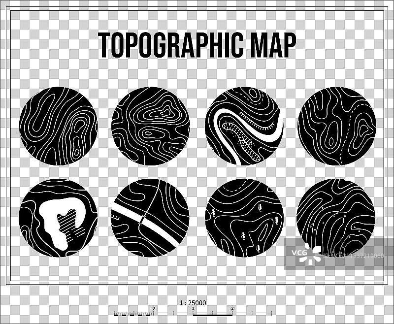平面轮廓圆形地形图集图片素材