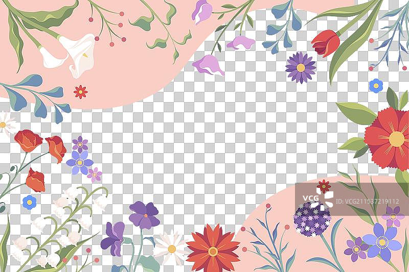 手绘花卉组合，包含花朵和图片素材