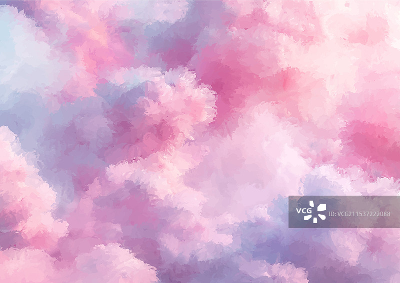 手绘的粉色棉花糖云彩图片素材