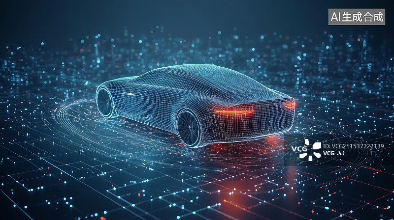 【AI数字艺术】未来汽车人工智能自动驾驶应用场景图片素材