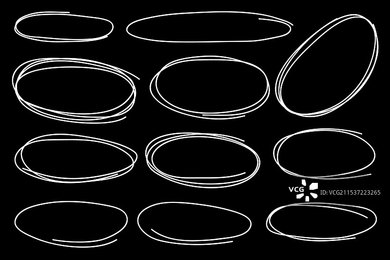 手绘白线气泡对话涂鸦套装图片素材