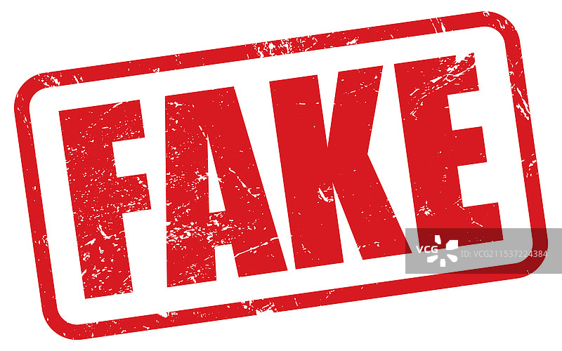 假字红色橡胶印章，带有磨损效果图片素材