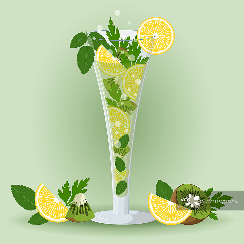 无酒精绿色鸡尾酒图片素材