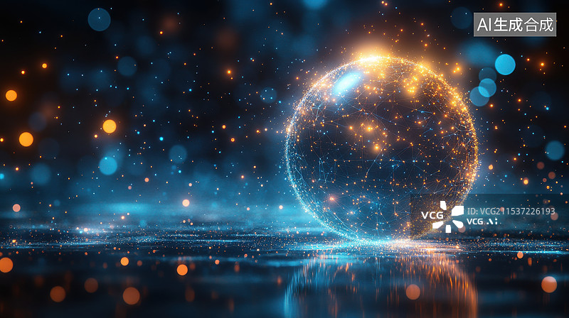 【AI数字艺术】数字地球与科技线条3D渲染概念背景图片素材