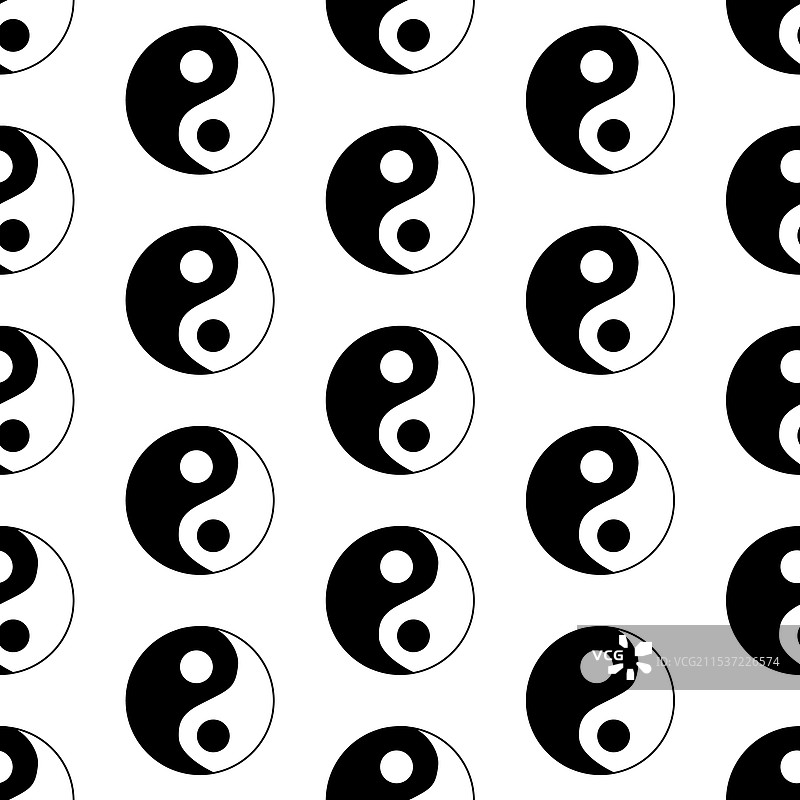 阴阳符号无缝图案图形图片素材