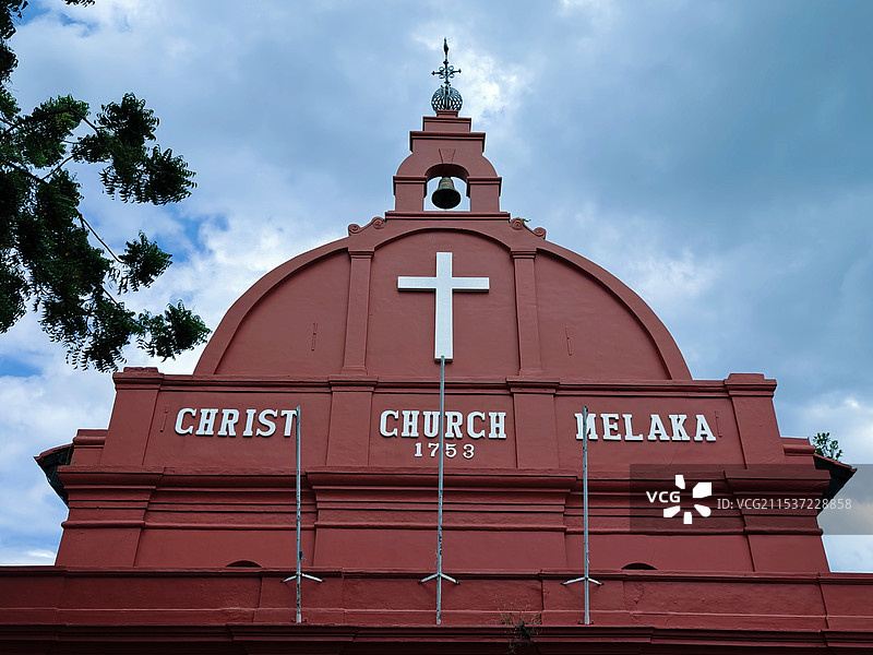 马来西亚马六甲鸡场街+荷兰红屋图片素材