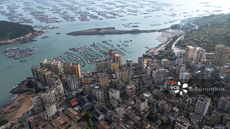 福州连江沙蛤村航拍图片素材