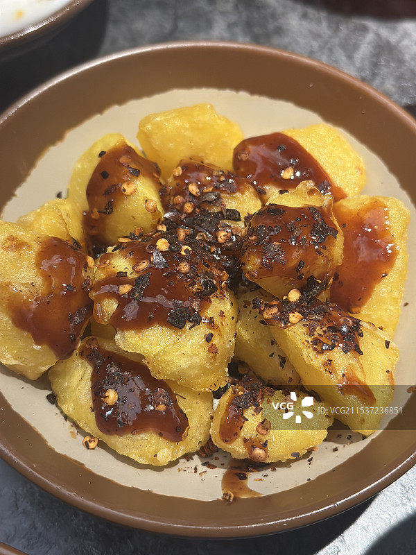 成都锅巴土豆 夜市街边小吃图片素材