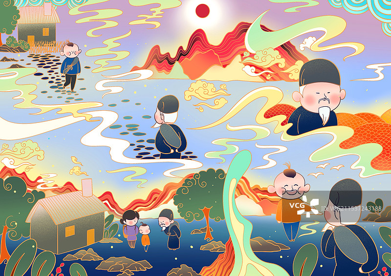 儿童配图故事插画古诗图书配图图片素材