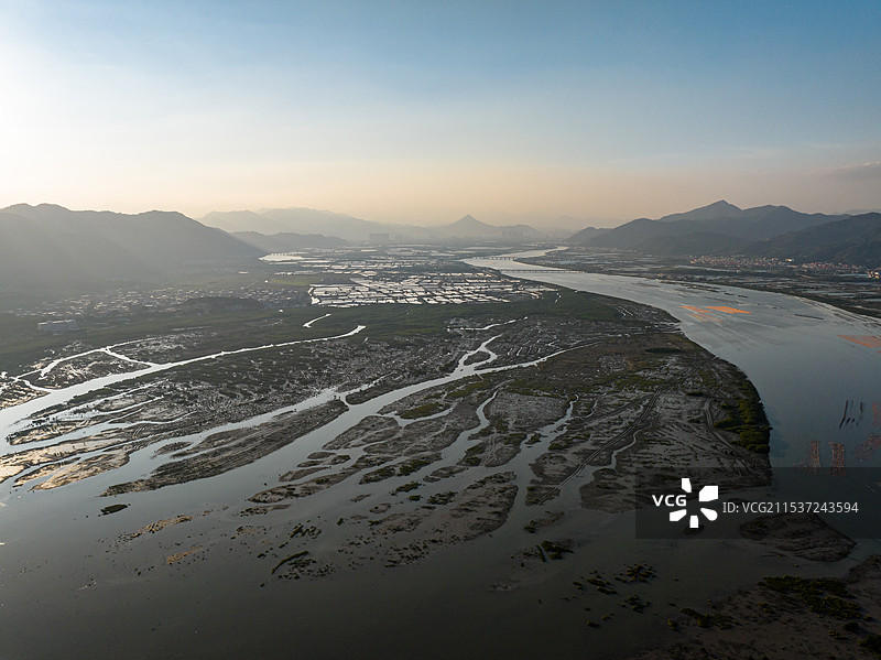 航拍云霄县竹塔红树林自然保护区图片素材