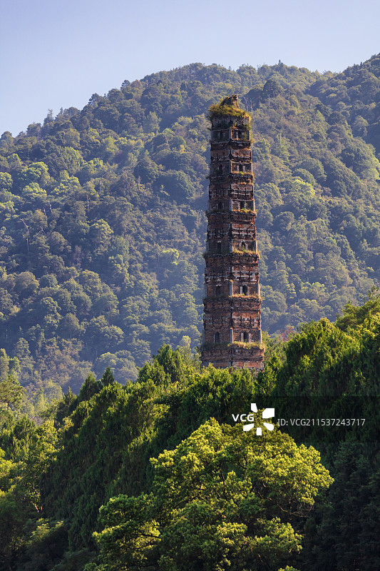 浙江台州天台国清寺古建筑塔图片素材