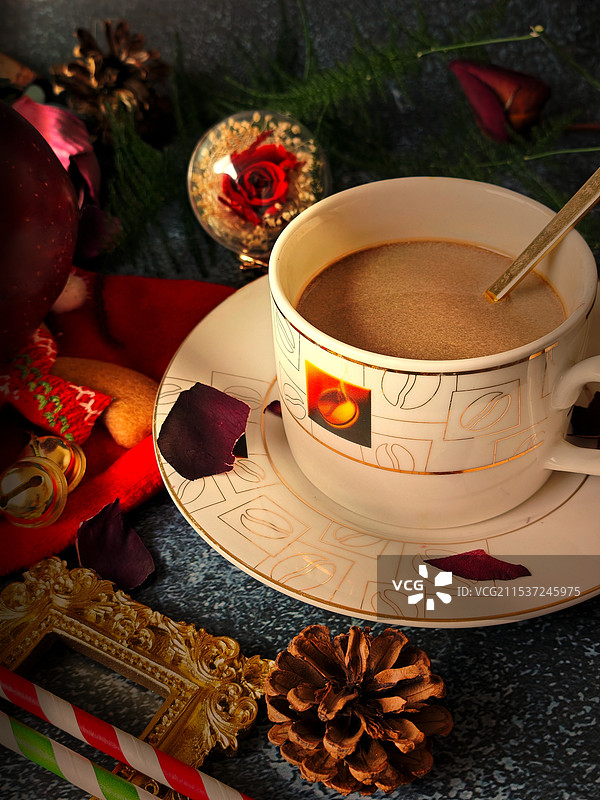 静物：圣诞咖啡（圣诞节快乐）图片素材