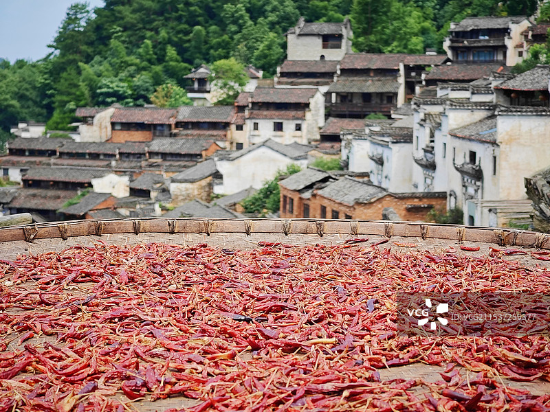 江西婺源篁岭景区晒秋图片素材