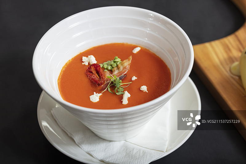 黑底奶油南瓜汤图片素材