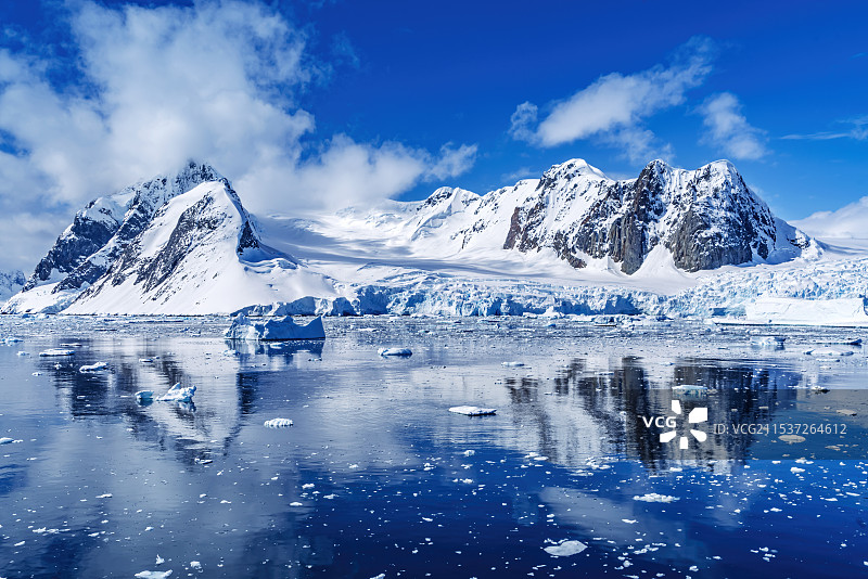 南极峡湾与冰川图片素材