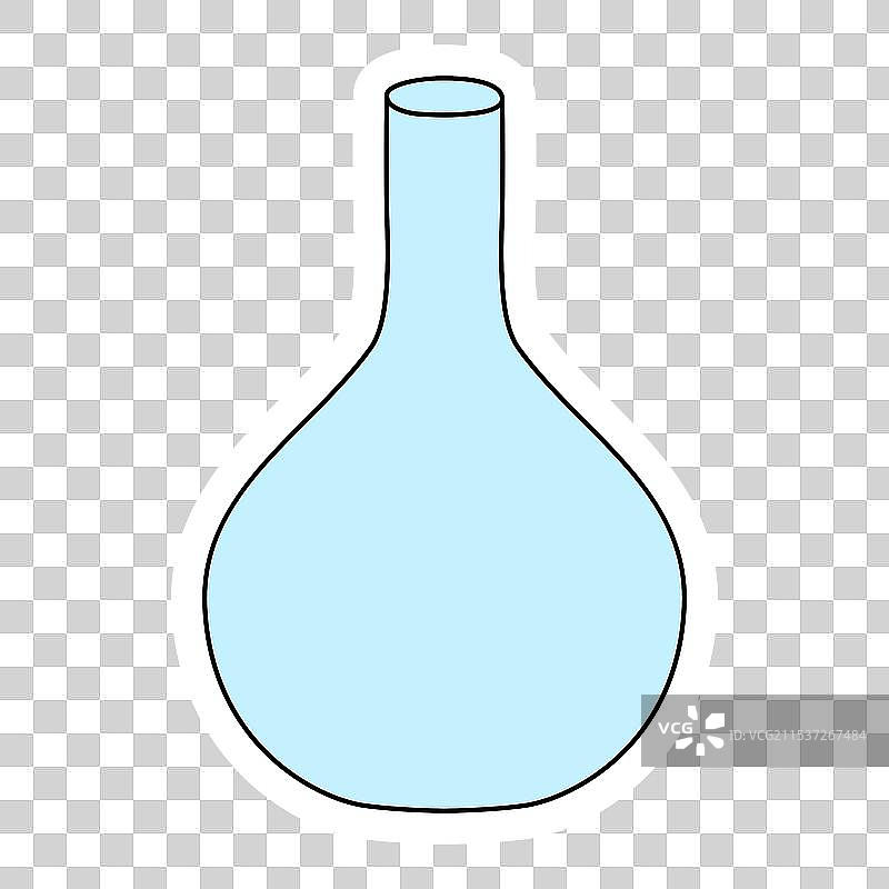 带圆底化学烧瓶涂鸦的贴纸图片素材