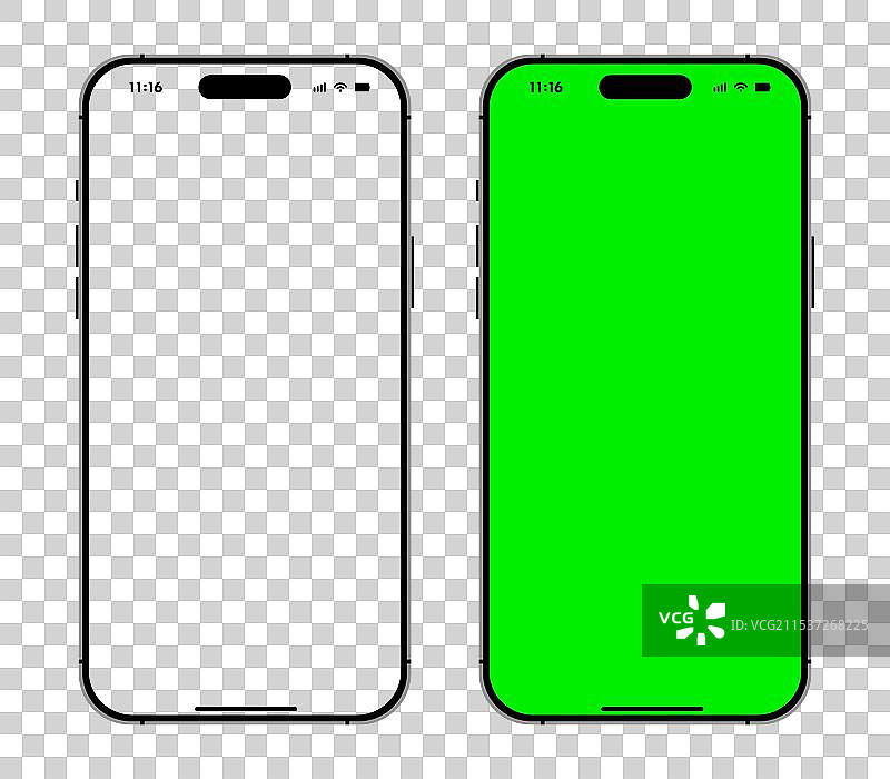 绿色和白色屏幕手机模型套件图片素材