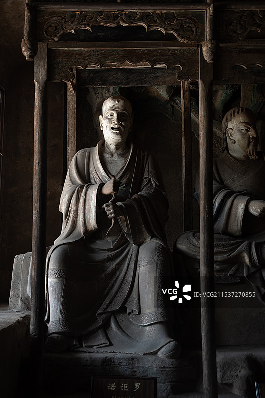 山西晋中平遥双林寺罗汉殿图片素材