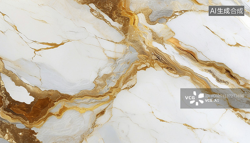 【AI数字艺术】白金色大理石花纹背景图片素材