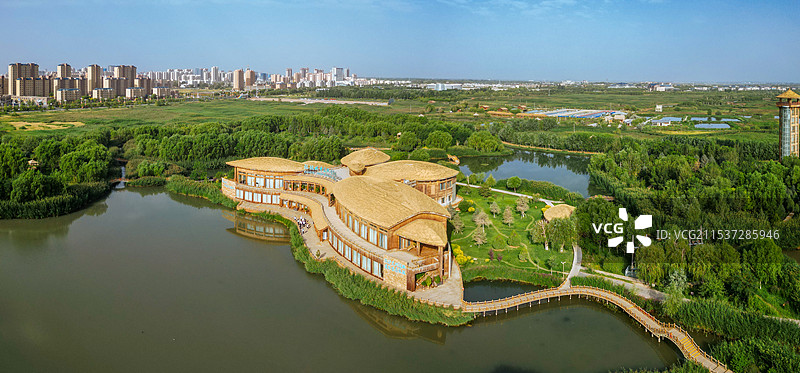 张掖 城市湿地博物馆 边塞竞技体育中心 湿地公园 甘州府城 玉水苑图片素材