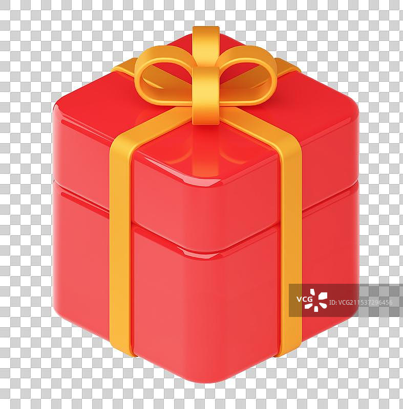 3d建模风格插画元素红礼盒图片素材