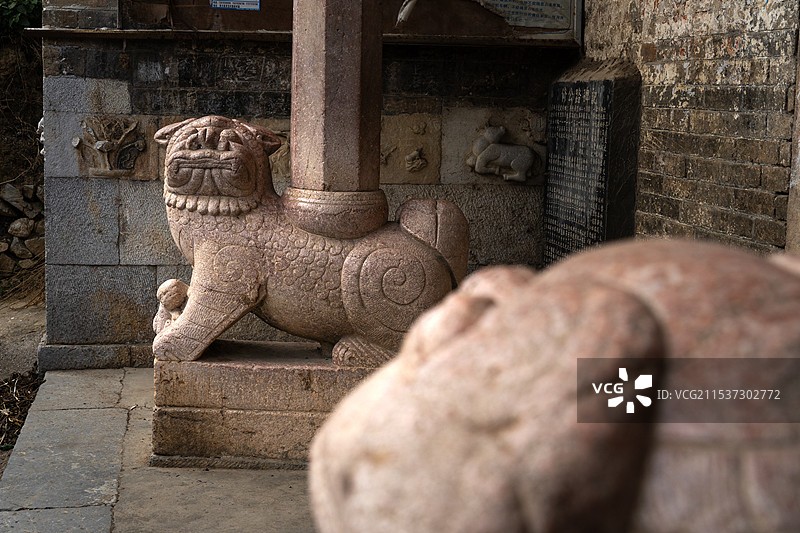 桂林明代石匠村混元村李氏宗祠石作，该村先祖曾参与明代靖江王陵、靖江王府、花桥等古迹建造。图片素材