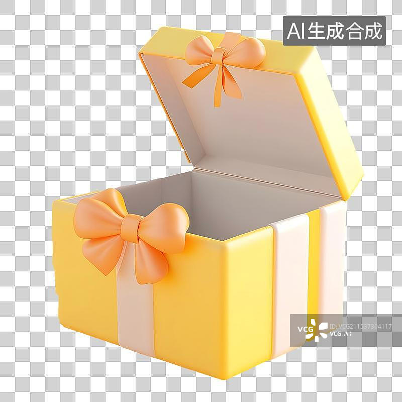 【AI数字艺术】三维立体空礼物盒免抠元素图片素材
