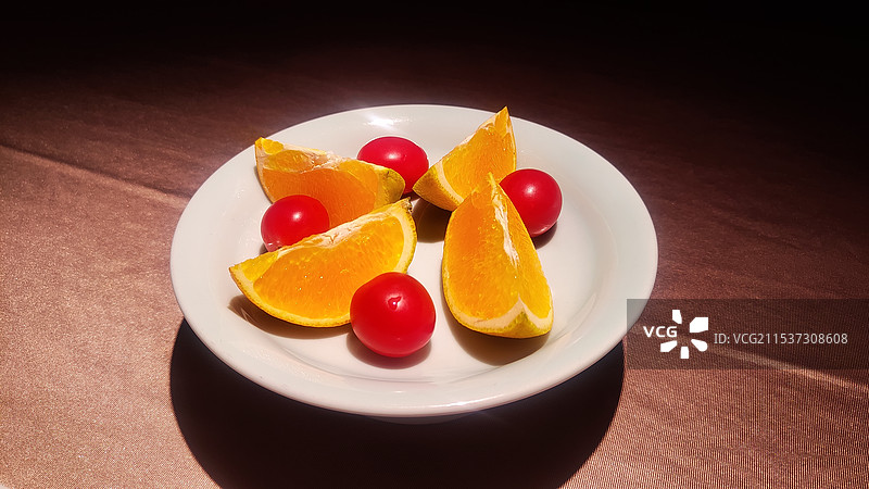 果盘~橘子圣女果小番茄图片素材