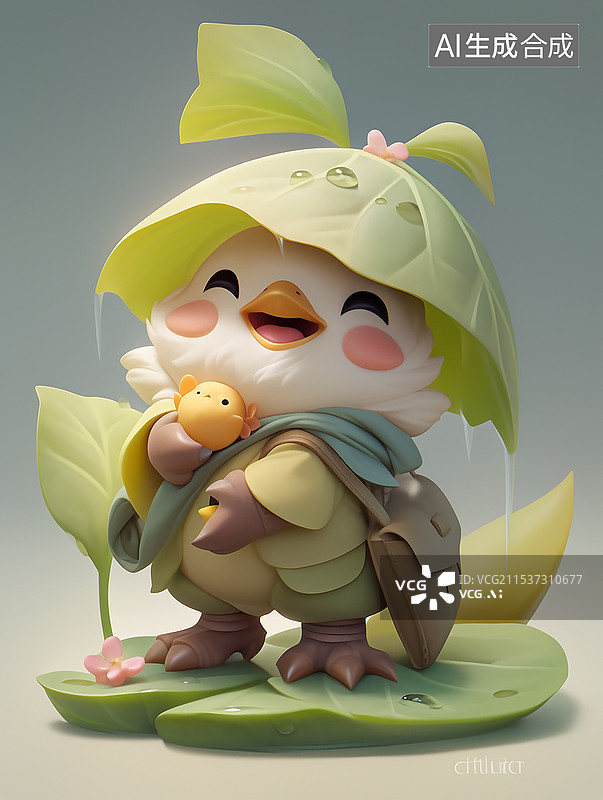 【AI数字艺术】可爱的小鸡手办图片素材