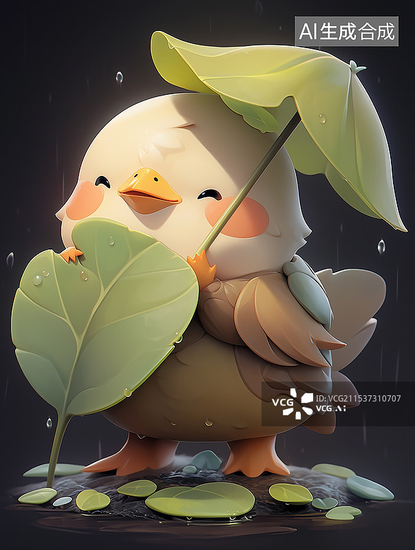 【AI数字艺术】可爱的小鸡手办图片素材