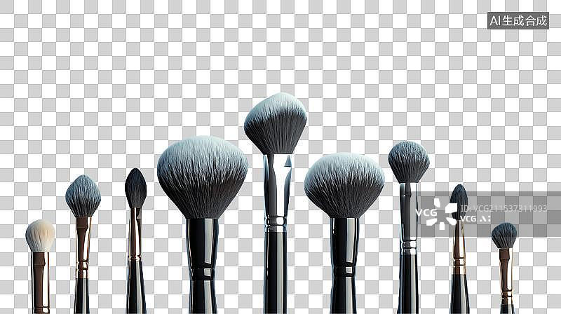 【AI数字艺术】3D蓝色化妆刷免抠图形图片素材