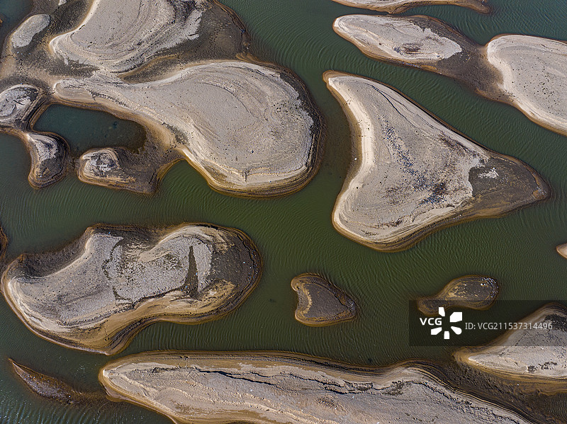 航拍江西省九江市 都昌县鄱阳湖滩涂图片素材