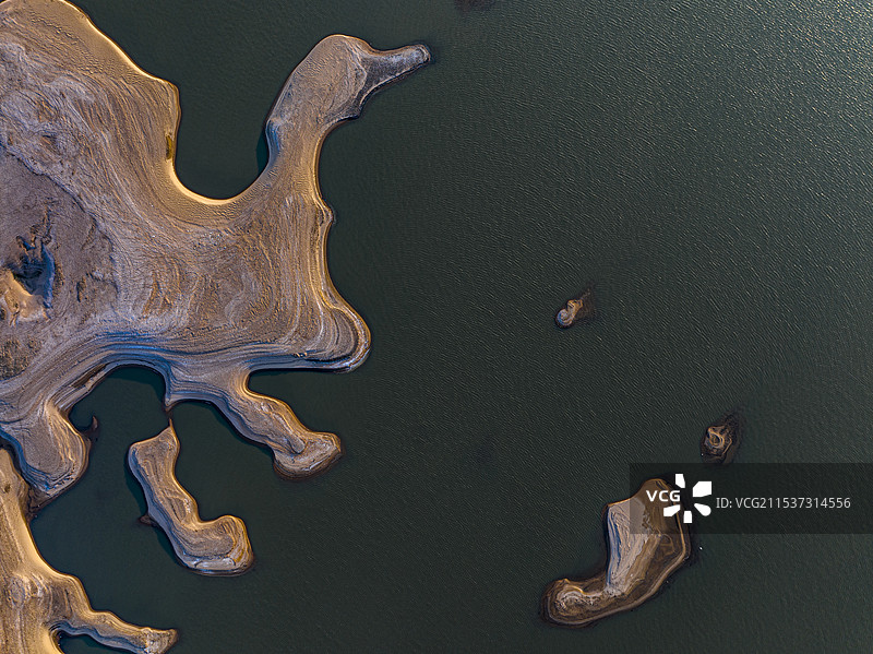 航拍江西省九江市 都昌县鄱阳湖滩涂图片素材