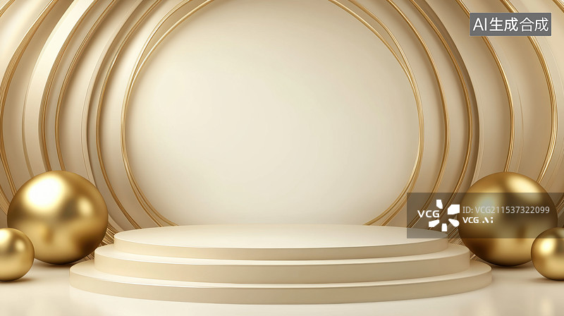 【AI数字艺术】3D球体电商产品展台图片素材