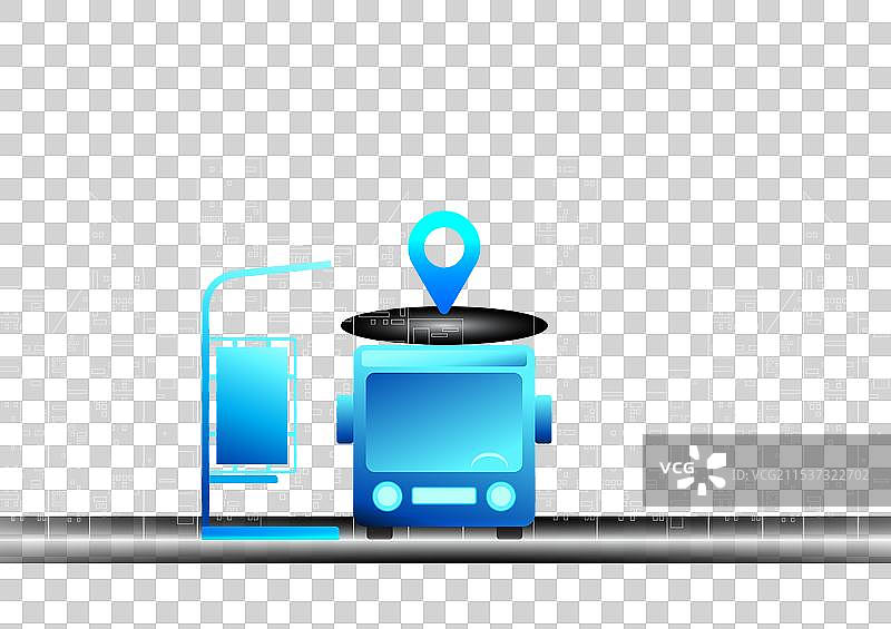 识别的自主穿梭巴士技术图片素材