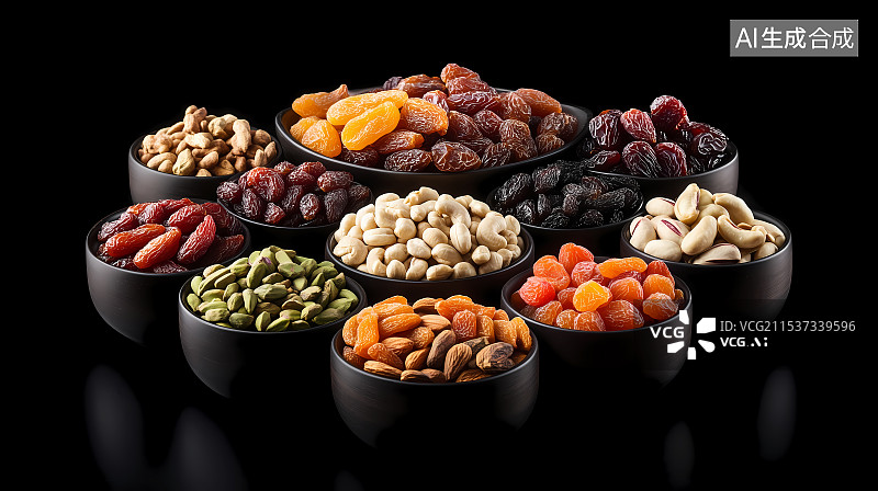 【AI数字艺术】干果蜜饯拼盘图片素材