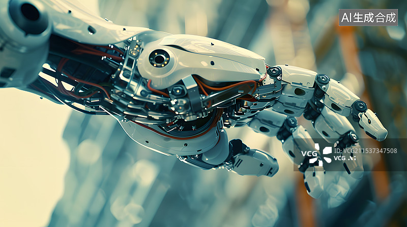 【AI数字艺术】物流园工厂内机械臂机器人图片素材