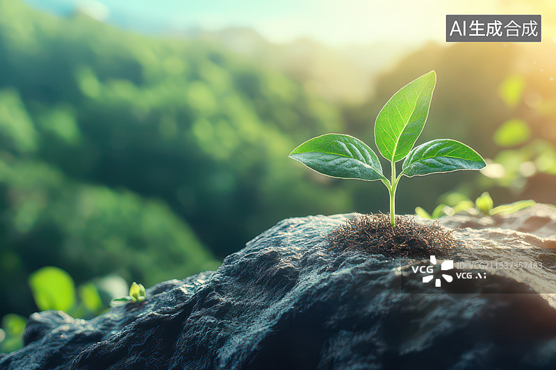 【AI数字艺术】新生植物发芽图片素材
