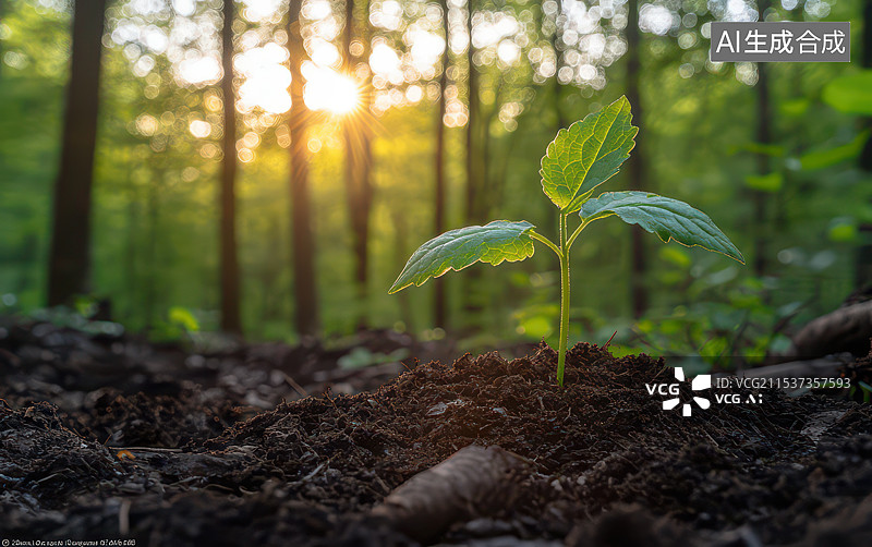 【AI数字艺术】新生植物发芽图片素材