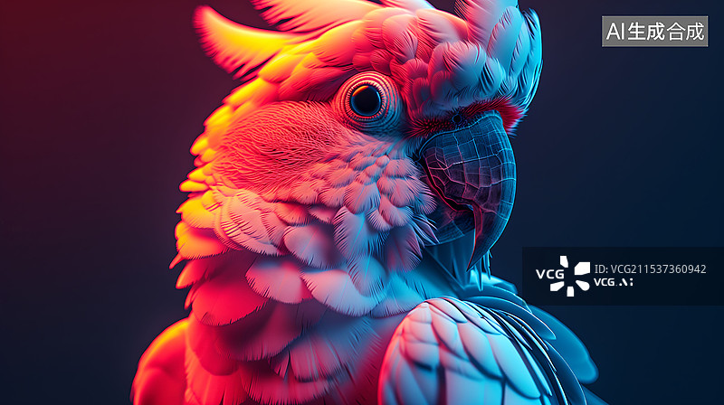 【AI数字艺术】色彩鲜艳的鹦鹉图片素材