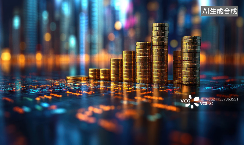 【AI数字艺术】金融经济理财货币证券GDP背景概念图片素材