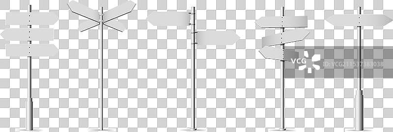 白色指示牌 3D 导向标识图片素材