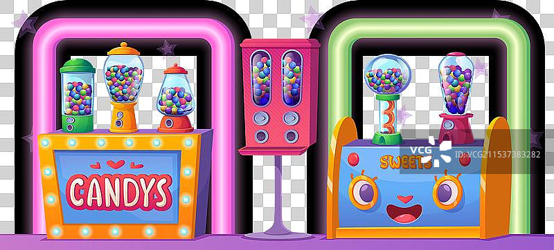 游乐场背景游戏区与自动售货机图片素材