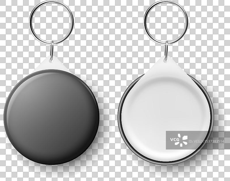 3D真实黑色空白圆形徽章图片素材