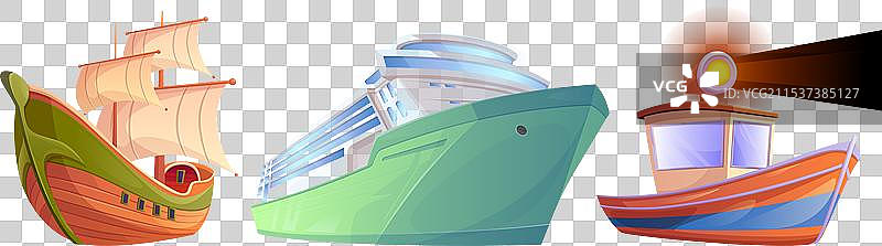 不同大小的漂浮帆船图片素材