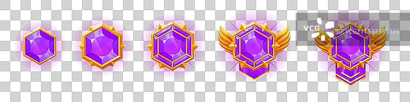 游戏等级排名的钻石进化徽章图片素材