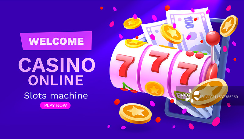 在线游戏手机上的赌场老虎机获胜者图片素材